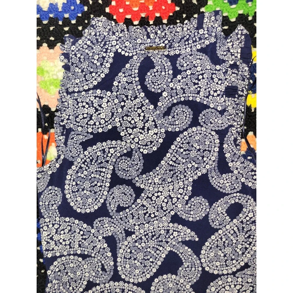 Michael Kors‎ Dress Blue Paisley Print Stretch Women's Extra Small 145